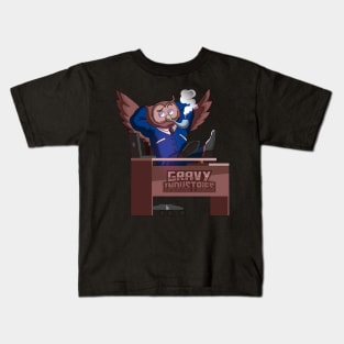 Business Owl behind a Gravy Industries Desk Kids T-Shirt